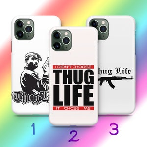 Thug Life 6 Phone Case Cover For Apple iPhone 11 12 13 14 15 16 PRO PLuS MiNI MAX Models Icon Slang Text Tattoo Tattoos Gangsta Gangster Way