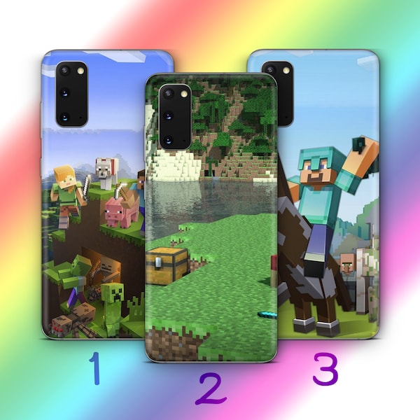 Minecraft 3 Phone Case Cover For Samsung Galaxy S10 S20 S21 S22 S23 FE S24 Plus Ultra Inspired Block Build Craft Video Game Multiplayer