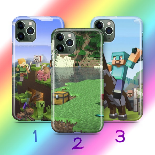 Minecraft 3 Phone Case Cover For Apple iPhone 11 12 13 14 15 PRO PLuS MiNI MAX Models Inspired By Block Build Craft Video Game Multiplayer