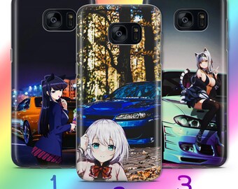 Anime JDM 8 Phone Case Cover For Samsung Galaxy S5 S6 S7 S8 S9 Edge Plus LTE NEO Models Inspired Japanese Fast Sports Cars Cartoon Girl Boy