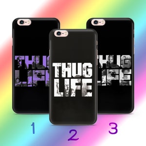 Thug Life 2 Phone Case Cover For Apple iPhone 5 SE 2020 2022 6 7 8 X Xs XR MaX PLuS Models Iconic Slang Text Tattoo Tattoos Gangsta Gangster