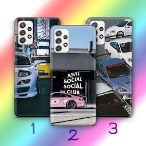 JDM 5 Phone Case Cover For Samsung A13 A14 A15 A16 A25 A26 A33 A34 A35 A36 A53 A54 A55 A56 A72 A73 + More Models Fast Drift Race Muscle Car