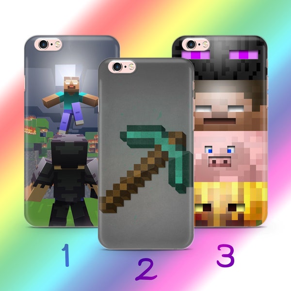 Minecraft 8 Phone Case Cover For Apple iPhone 5 SE 2020 2022 6 7 8 X Xs XR MaX PLuS Models Inspired Block Build Craft Video Game Multiplayer