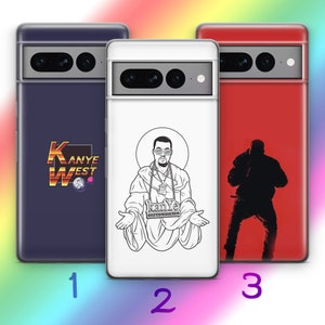 Custodia per telefono Kanye Ye West 8 per Google Pixel 6 6A 7 7A 8 8A 9 9A Pro XL Modelli Cartoon ispirato al cantante rap Rapper Hip Hop Star Mtv