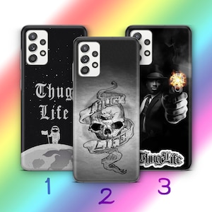 Thug Life 8 Phone Case Cover For Samsung A13 A14 A15 A16 A25 A26 A33 A34 A35 A36 A53 A54 A55 A56 A72 A73 + More Models Iconic Text Tattoo