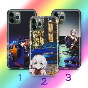 Funda de teléfono Anime JDM 8 para Apple iPhone 11, 12, 13, 14, 15, 16 Pro Plus, MiNI MAX, inspirada en modelos de coches deportivos rápidos japoneses, dibujos animados para niñas y niños.