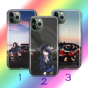 Anime JDM 5 Phone Case Cover For Apple iPhone 11 12 13 14 15 16 PRO PLuS MiNI MAX Models Inspired Japanese Fast Sports Cars Cartoon Girl Boy