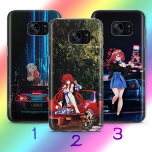 Anime JDM 6 Phone Case Cover For Samsung Galaxy S5 S6 S7 S8 S9 Edge Plus LTE NEO Models Inspired Japanese Fast Sports Cars Cartoon Girl Boy