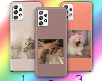 Aesthetic Cat 2 Phone Case Cover For Samsung A14 A15 A16 A17 A25 A26 A33 A34 A35 A36 A53 A54 A55 A56 A72 A73 + More Models Cute Kitten Pic