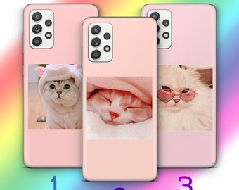 Aesthetic Cat 3 Phone Case Cover For Samsung A14 A15 A16 A17 A25 A26 A33 A34 A35 A36 A53 A54 A55 A56 A72 A73 + More Models Cute Kitten Pic