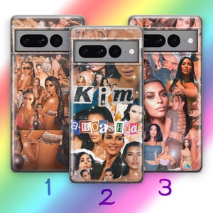 Custodia per telefono Kim Kardashian 3 per Google Pixel 6 6A 7 7A 8 8A 9 9A Pro XL Modelli Cartoon ispirato agli USA American Beautiful Fit Woman Icon