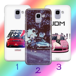 Anime JDM 2 Phone Case Cover For Samsung Galaxy A3 A5 A6 A7 A8 J3 J5 J6 J7 Models Inspired By Japanese Fast Sports Cars Cartoon Girl Boy