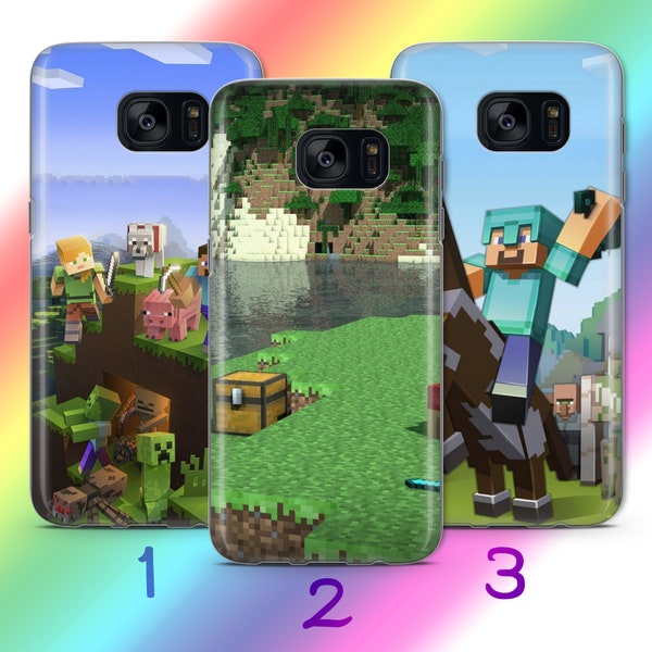 Minecraft 3 Phone Case Cover For Samsung Galaxy S5 S6 S7 S8 S9 Edge Plus LTE NEO Models Inspired By Block Build Craft Video Game Multiplayer