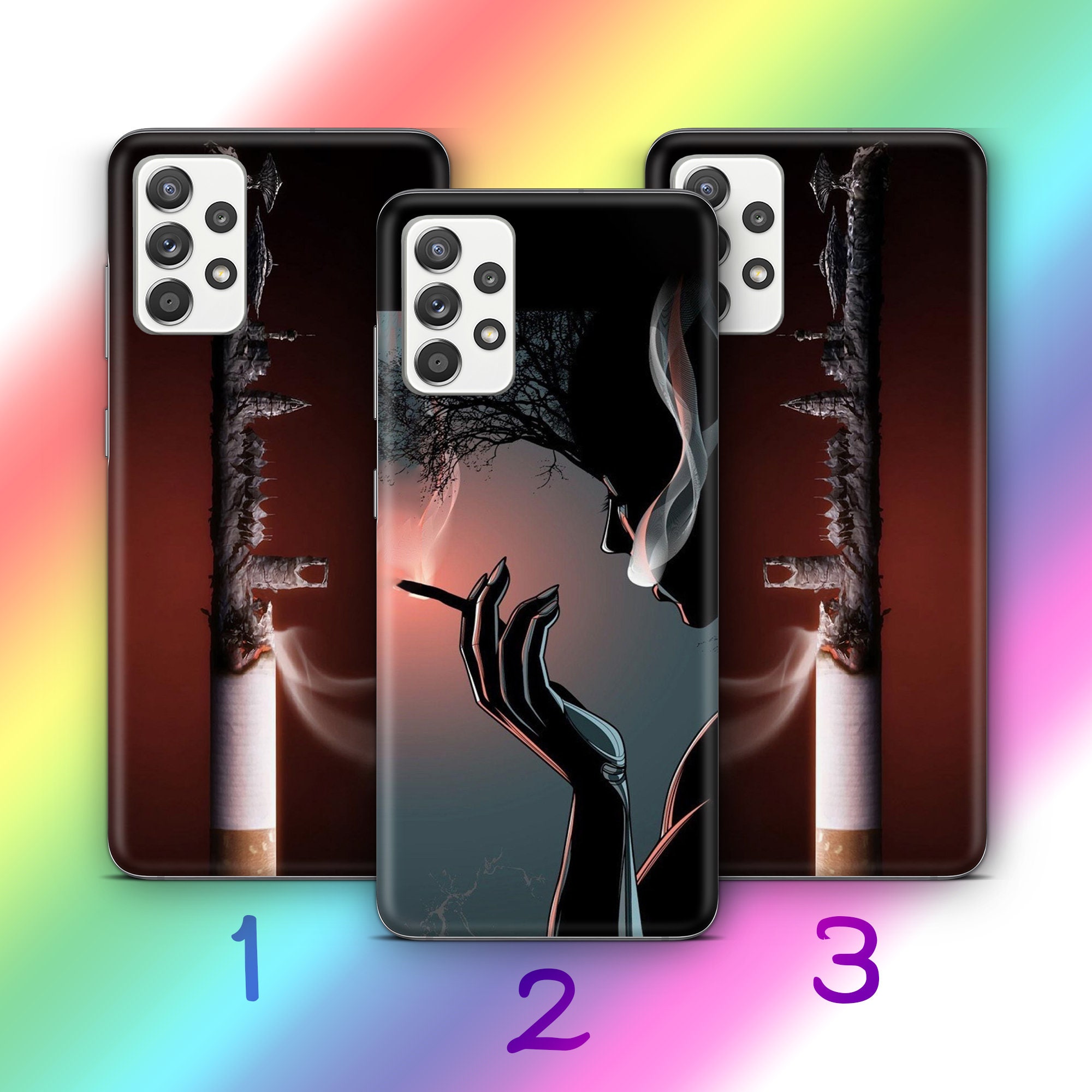 Cigarette 3 Phone Case Cover For Samsung A13 A14 A15 A16 A25 A26 A33 A34 A35 A36 A53 A54 A55 A56 A72 A73 + More Models Cigarettes Rolling