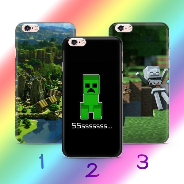 Minecraft 4 Phone Case Cover For Apple iPhone 5 SE 2020 2022 6 7 8 X Xs XR MaX PLuS Models Inspired Block Build Craft Video Game Multiplayer