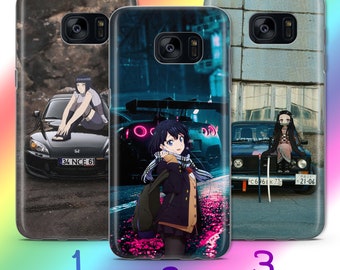Anime JDM 3 Phone Case Cover For Samsung Galaxy S5 S6 S7 S8 S9 Edge Plus LTE NEO Models Inspired Japanese Fast Sports Cars Cartoon Girl Boy