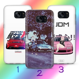 Anime JDM 2 Phone Case Cover For Samsung Galaxy S5 S6 S7 S8 S9 Edge Plus LTE NEO Models Inspired Japanese Fast Sports Cars Cartoon Girl Boy
