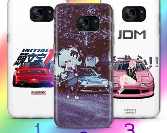 Anime JDM 2 Phone Case Cover For Samsung Galaxy S5 S6 S7 S8 S9 Edge Plus LTE NEO Models Inspired Japanese Fast Sports Cars Cartoon Girl Boy