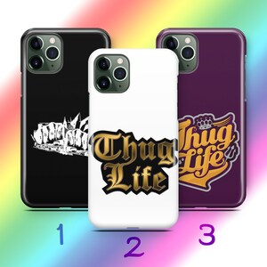 Thug Life 9 Phone Case Cover For Apple iPhone 11 12 13 14 15 16 PRO PLuS MiNI MAX Models Icon Slang Text Tattoo Tattoos Gangsta Gangster Way