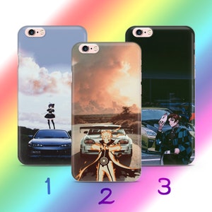Anime JDM 9 Phone Case Cover For Apple iPhone 5 SE 2020 2022 6 7 8 X Xs XR MaX PLuS Models Japanese Fast Sports Cars Cartoon Girl Boy