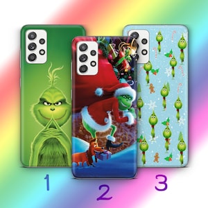 Grinch 2 Phone Case Cover For Samsung A12 A13 A14 A15 A25 A32 A33 A34 A35 A51 A52 A53 A54 A55 A72 A73 + More Models Green Furry Fuzzy Elf
