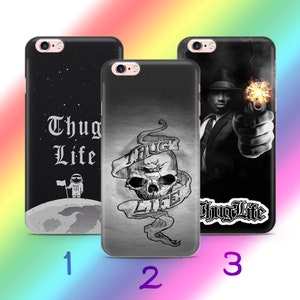 Thug Life 8 Phone Case Cover For Apple iPhone 5 SE 2020 2022 6 7 8 X Xs XR MaX PLuS Models Iconic Slang Text Tattoo Tattoos Gangsta Gangster