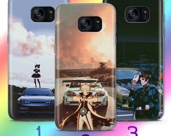 Anime JDM 9 Phone Case Cover For Samsung Galaxy S5 S6 S7 S8 S9 Edge Plus LTE NEO Models Inspired Japanese Fast Sports Cars Cartoon Girl Boy