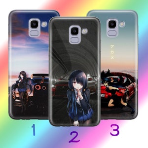 Anime JDM 5 Phone Case Cover For Samsung Galaxy A3 A5 A6 A7 A8 J3 J5 J6 J7 Models Inspired By Japanese Fast Sports Cars Cartoon Girl Boy