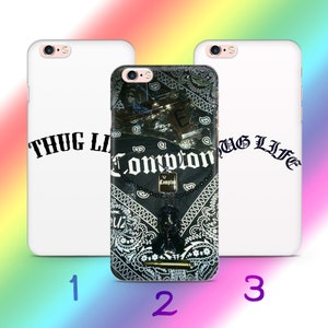 Thug Life 3 Phone Case Cover For Apple iPhone 5 SE 2020 2022 6 7 8 X Xs XR MaX PLuS Models Iconic Slang Text Tattoo Tattoos Gangsta Gangster