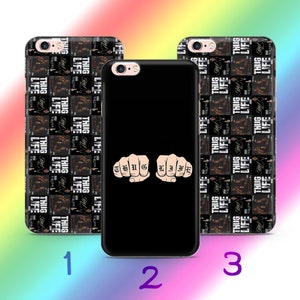 Thug Life 1 Phone Case Cover For Apple iPhone 5 SE 2020 2022 6 7 8 X Xs XR MaX PLuS Models Iconic Slang Text Tattoo Tattoos Gangsta Gangster