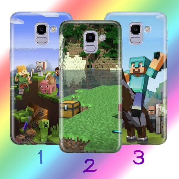 Minecraft 3 Phone Case Cover For Samsung Galaxy A3 A5 A6 A7 A8 J3 J5 J6 J7 Models Inspired By Block Build Craft Video Game Multiplayer