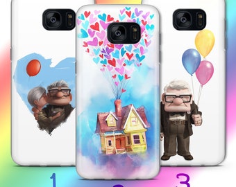 Up 1 Phone Case Cover For Samsung Galaxy S5 S6 S7 S8 S9 Edge Plus LTE NEO Models Disney Cartoon Balloons House Home Carl Russell