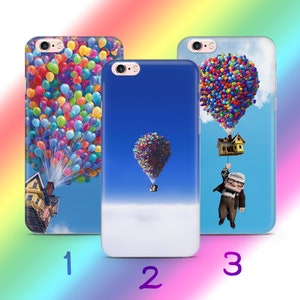 Up 3 Phone Case Cover For Apple iPhone 5 SE 2020 2022 6 7 8 X Xs XR MaX PLuS Models Disney Cartoon Balloons House Home Carl Russell