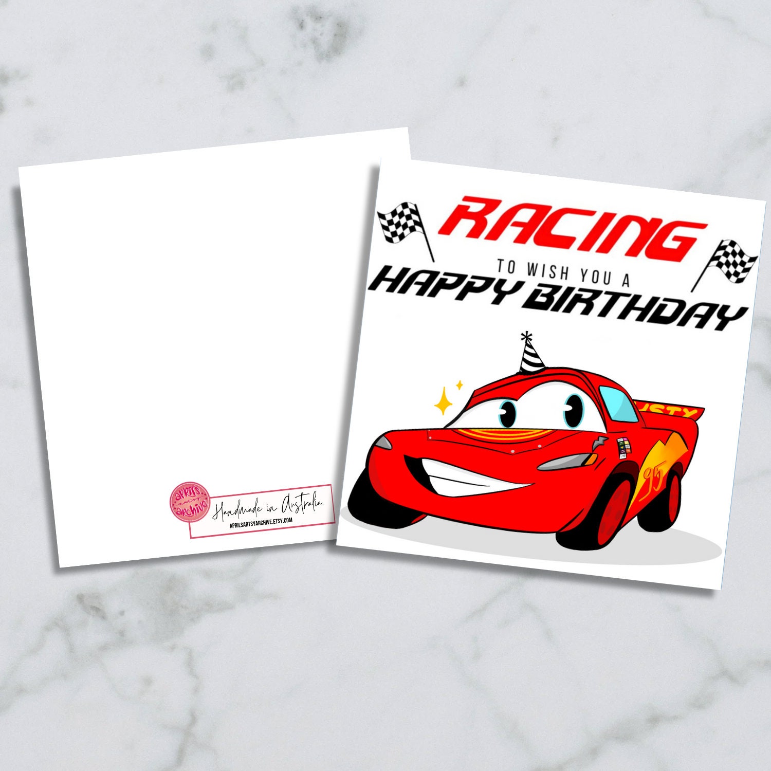 Lightning Mcqueen THEMED Birthday Card - Etsy