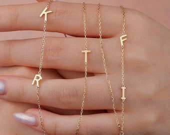 Gold initial necklace , Personalized Jewelry, Personalized  initial necklace , Personalized gifts , Name necklace , Christmas Gift