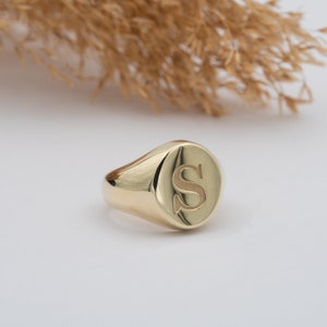 Signet Ring - Custom Initial Ring - Initial Ring - Personalized Signet Ring - 14k Gold Signet Ring - Gold Stacking Ring - Christmas Gift