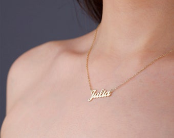 14K Solid Gold Name Necklace, Personalized Name Necklace, Name Necklace , Personalized Gift , Personalized jewelry ,