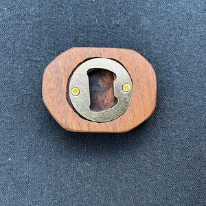 Handmade Wooden Bottle Opener w/ magnet