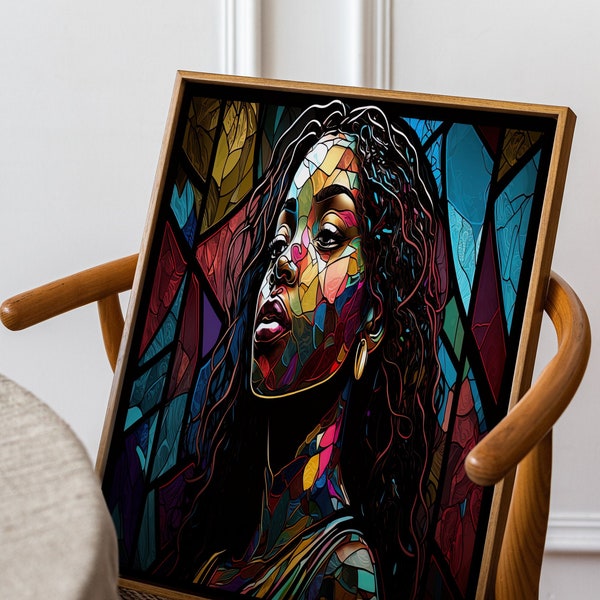 Colorful Mirror Reflection Woman Portrait Canvas, Canvas, Wall Art Canvas, Canvas Print, Minimalist Home Decor