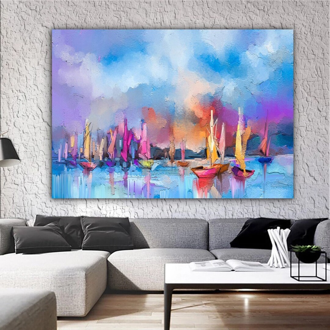 Ship Canvas Painting Pirate Ship Print Sailing Wall Art Etsy