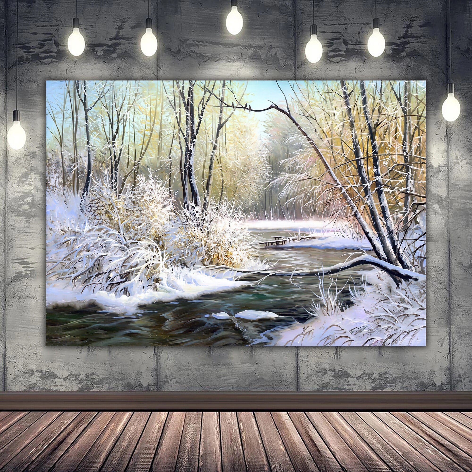 Beautiful Winter Landscape Wall Print Winter Forest Poster Etsy