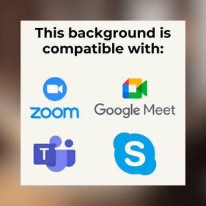 Background with your logo | Home Office | Personalized Virtual Background | Virtual Background | Zoom | Microsoft Teams | Google Meet image 2