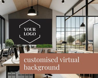 Background with your log | Modern | Personalized Virtual Background | Virtual Background | Zoom | Microsoft Teams | Google Meet