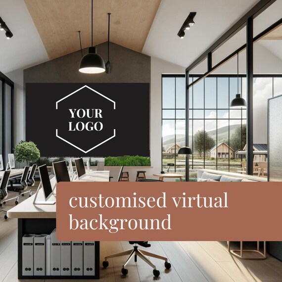 Hintergrund mit deinem Log | Modern | Personalised Virtual Background | Virtueller Hintergrund |  Zoom | Microsoft Teams | Google-Meet