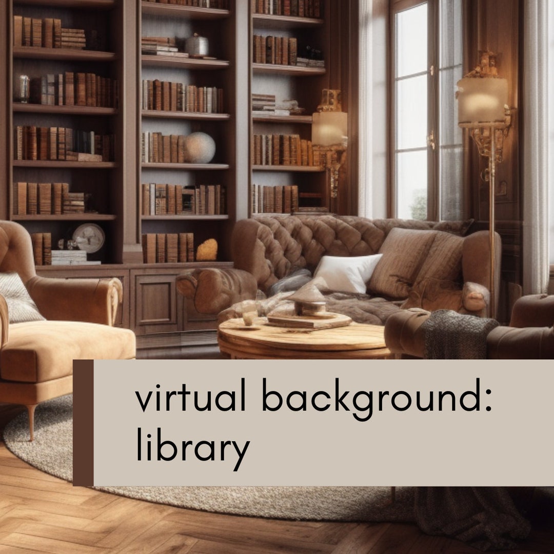 Library Virtual Backgrounds Background Library - Etsy