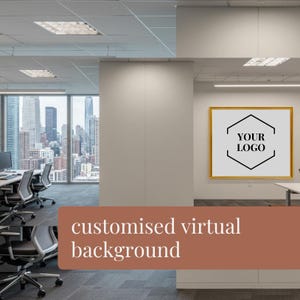 Logo Background Office Skyscraper | Customizable | Personalized Virtual Background | Virtual Background | Zoom | Microsoft Teams
