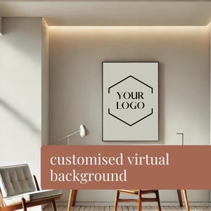 Background with your logo | Home Office | Personalised Virtual Background | Virtual Background | Zoom | Microsoft Teams | Google Meet