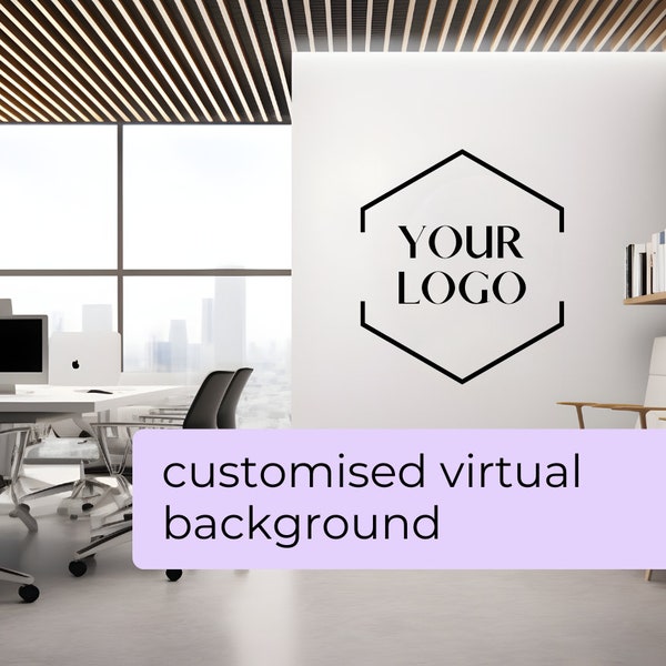 Logo background office | Customizable | Personalized Virtual Background | Virtual Background | Zoom | Microsoft Teams | Google Meet