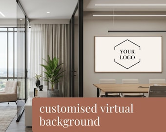 Logo Background Loft Office | Customizable | Personalized Virtual Background | Virtual Background | Zoom | Google Meet | Video Calls