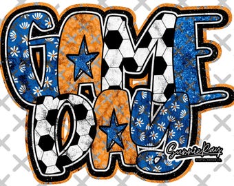 Distressed Soccer Game Day PNG: Retro Sports Graphic (Digital Download)